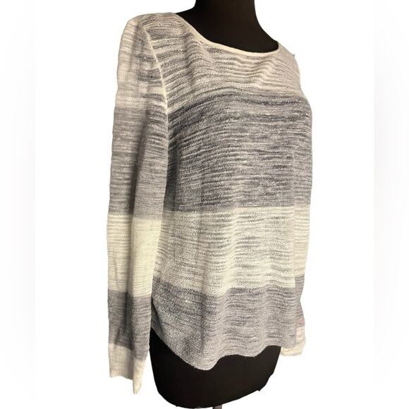Eileen Fisher Linen Blend Lagenlook Striped Sweater Womens Size S Coastal Preppy - Picture 1 of 7